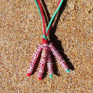CANDY CANE Beads Christmas Dangle Necklace deaux
